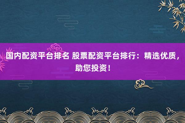国内配资平台排名 股票配资平台排行：精选优质，助您投资！