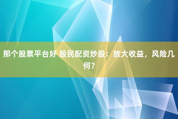 那个股票平台好 股民配资炒股：放大收益，风险几何？