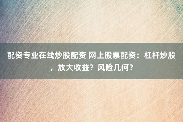 配资专业在线炒股配资 网上股票配资：杠杆炒股，放大收益？风险几何？