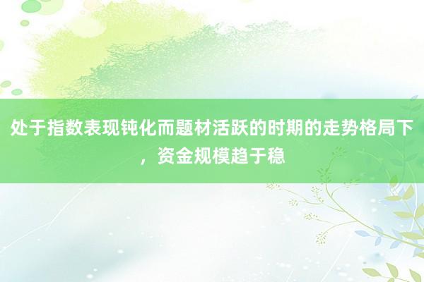 处于指数表现钝化而题材活跃的时期的走势格局下，资金规模趋于稳