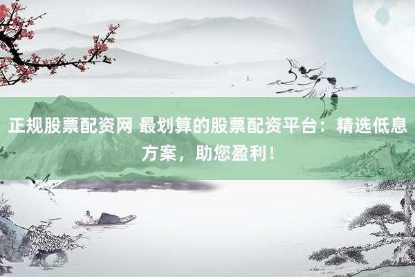 正规股票配资网 最划算的股票配资平台：精选低息方案，助您盈利！