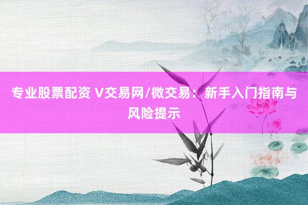 专业股票配资 V交易网/微交易：新手入门指南与风险提示