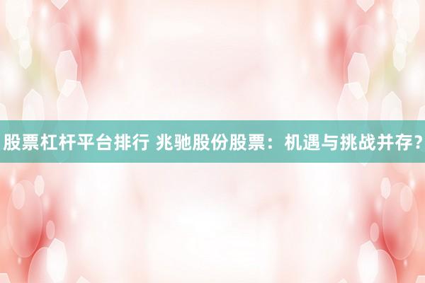 股票杠杆平台排行 兆驰股份股票：机遇与挑战并存？
