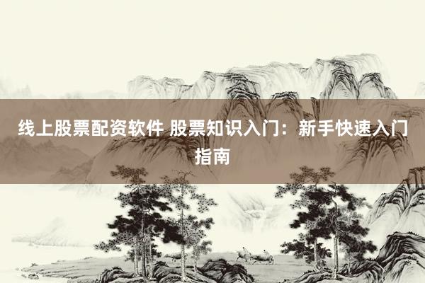 线上股票配资软件 股票知识入门：新手快速入门指南