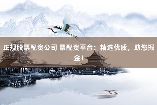 正规股票配资公司 票配资平台：精选优质，助您掘金！